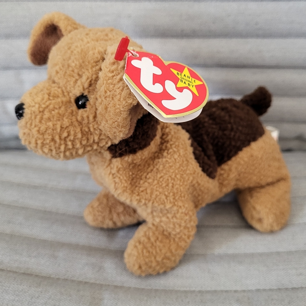 Ty Beanie Baby Tuffy Dog Rare Retired 1996 Plushie 4th Generation Tag Vintage